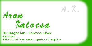 aron kalocsa business card