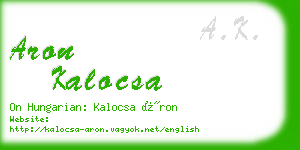 aron kalocsa business card